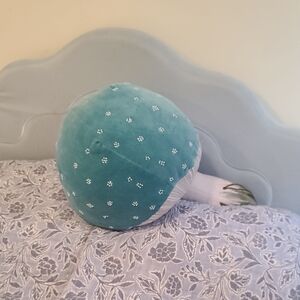 Teal Mushroom Plush Pillow